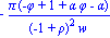 -pi*(-phi+1+alpha*phi-alpha)/((-1+rho)^2*w)