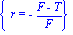 {r = -(F-T)/F}