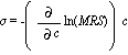 sigma = -(diff(ln(MRS), c))*c