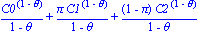 C0^(1-theta)/(1-theta)+pi*C1^(1-theta)/(1-theta)+(1-pi)*C2^(1-theta)/(1-theta)