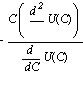 -C*(diff(U(C), C, C))/(diff(U(C), C))