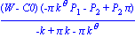 (W-C0)*(-pi*k^theta*P[1]-P[2]+P[2]*pi)/(-k+pi*k-pi*k^theta)