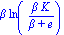 beta*ln(beta*K/(beta+e))