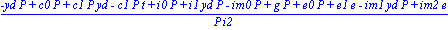 (-yd*P+c0*P+c1*P*yd-c1*P*t+i0*P+i1*yd*P-im0*P+g*P+e0*P+e1*e-im1*yd*P+im2*e)/(P*i2)