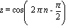 z = cos(2*Pi*n-Pi/2)