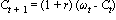 C[t+1] = (1+r)*(omega[t]-C[t])