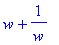 w+1/w