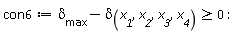 con6 := `&delta;__max`-delta(x__1, x__2, x__3, x__4) >= 0