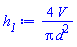 4*V/(Pi*d^2)