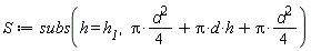 S := subs(h = h__1, (1/4)*Pi*d^2+Pi*d*h+(1/4)*Pi*d^2)