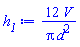 12*V/(Pi*d^2)