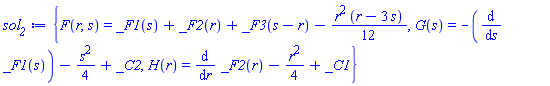 {F(r, s) = _F1(s)+_F2(r)+_F3(s-r)-(1/12)*r^2*(r-3*s), G(s) = -(diff(_F1(s), s))-(1/4)*s^2+_C2, H(r) = diff(_F2(r), r)-(1/4)*r^2+_C1}