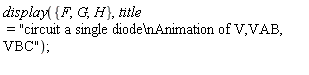 display({F, G, H}, title = "circuit a single diode\nAnimation of V,VAB,VBC")