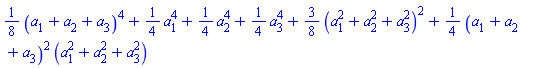 (1/8)*(a[1]+a[2]+a[3])^4+(1/4)*a[1]^4+(1/4)*a[2]^4+(1/4)*a[3]^4+(3/8)*(a[1]^2+a[2]^2+a[3]^2)^2+(1/4)*(a[1]+a[2]+a[3])^2*(a[1]^2+a[2]^2+a[3]^2)