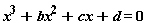 b*x^2+x^3+cx+d = 0