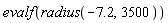 evalf(radius(-7.2, 3500))