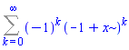 Sum((-1)^k*(-1+x)^k, k = 0 .. infinity)