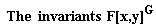The*` invariants F[x,y]`^G