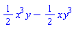 (1/2)*x^3*y-(1/2)*x*y^3