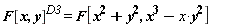 F[x, y]^D3 = F[x^2+y^2, x^3-x*y^2]