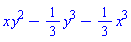 x*y^2-(1/3)*y^3-(1/3)*x^3