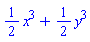 (1/2)*x^3+(1/2)*y^3