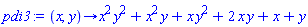 proc (x, y) options operator, arrow; x^2*y^2+x^2*y+x*y^2+2*x*y+x+y end proc