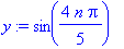 y := sin(4/5*n*Pi)