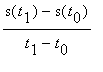 (s(t[1])-s(t[0]))/(t[1]-t[0])