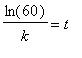 ln(60)/k = t