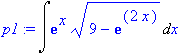 p1 := Int(exp(x)*sqrt(9-exp(2*x)),x)