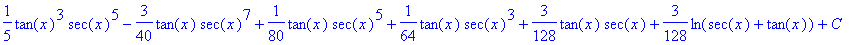 Int(tan(x)^4*sec(x)^5,x) = 1/5*tan(x)^3*sec(x)^5-3/...