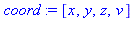 coord := [x, y, z, v]