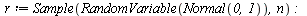restart; -1; randomize(); -1; with(Statistics); -1; `:=`(a, 0); -1; `:=`(b, .9); -1; `:=`(n, 1000); -1; `:=`(r, Sample(RandomVariable(Normal(0, 1)), n)); -1; `:=`(s[1], 0); -1; for i from 2 to n do `:...