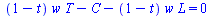 `+`(`*`(`+`(1, `-`(t)), `*`(w, `*`(T))), `-`(C), `-`(`*`(`+`(1, `-`(t)), `*`(w, `*`(L))))) = 0