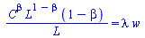 `/`(`*`(`^`(C, beta), `*`(`^`(L, `+`(1, `-`(beta))), `*`(`+`(1, `-`(beta))))), `*`(L)) = `*`(lambda, `*`(w))