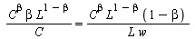 `/`(`*`(`^`(C, beta), `*`(beta, `*`(`^`(L, `+`(1, `-`(beta)))))), `*`(C)) = `/`(`*`(`^`(C, beta), `*`(`^`(L, `+`(1, `-`(beta))), `*`(`+`(1, `-`(beta))))), `*`(L, `*`(w)))
