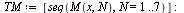 `:=`(TM, [seq(M(x, N), N = 1 .. 7)]); -1; plot(TM, x = 0 .. l, color = [red, green, yellow, blue, pink, magenta, black], title = `Momento Flexor`); 1