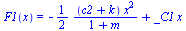 F1(x) = `+`(`-`(`/`(`*`(`/`(1, 2), `*`(`+`(c2, k), `*`(`^`(x, 2)))), `*`(`+`(1, m)))), `*`(_C1, `*`(x)))