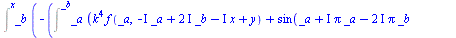 `assign`(sol, F(x, y) = `+`(_F1(`+`(y, `*`(I, `*`(x)))), `*`(_F2(`+`(y, `*`(I, `*`(x)))), `*`(x)), _F3(`+`(y, `-`(`*`(`+`(I), `*`(x))))), `*`(_F4(`+`(y, `-`(`*`(`+`(I), `*`(x))))), `*`(x)), `-`(Int(`*...