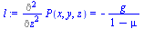 `assign`(l, Diff(P(x, y, z), `$`(z, 2)) = `+`(`-`(`/`(`*`(g), `*`(`+`(1, `-`(mu)))))))