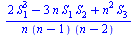 `/`(`*`(`+`(`*`(2, `*`(`^`(S[1], 3))), `-`(`*`(3, `*`(n, `*`(S[1], `*`(S[2]))))), `*`(`^`(n, 2), `*`(S[3])))), `*`(n, `*`(`+`(n, `-`(1)), `*`(`+`(n, `-`(2))))))