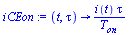 proc (t, tau) options operator, arrow; `/`(`*`(i(t), `*`(tau)), `*`(T[on])) end proc