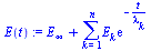 `assign`(E(t), `+`(E[infinity], Sum(`*`(E[k], `*`(exp(`+`(`-`(`/`(`*`(t), `*`(lambda[k]))))))), k = 1 .. n)))