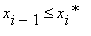 x[i-1] <= x[i]^`*`
