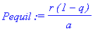 Pequil := r*(1-q)/a