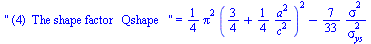  (4)  The shape factor   Qshape   