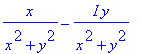 x/(x^2+y^2)-I*y/(x^2+y^2)