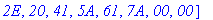 s4 := [`41`, `5A`, `61`, `7A`, `20`, `47`, `6F`, `6...