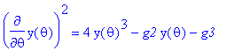 diff(y(theta),theta)^2 = 4*y(theta)^3-g2*y(theta)-g...